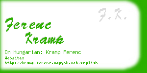 ferenc kramp business card